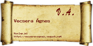 Vecsera Ágnes névjegykártya